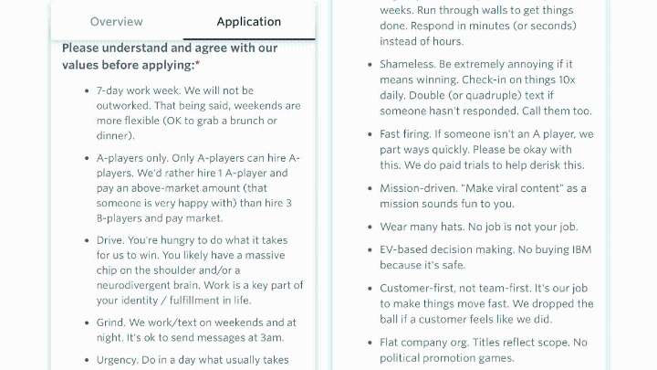 Job ad demanding 7-day work weeks, late-night texts, and ‘shameless grind’ sparks outrage online