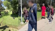 Alumnos de dos escuelas se enfrentaron a piñas y desataron una batalla campal en el Parque Cívico