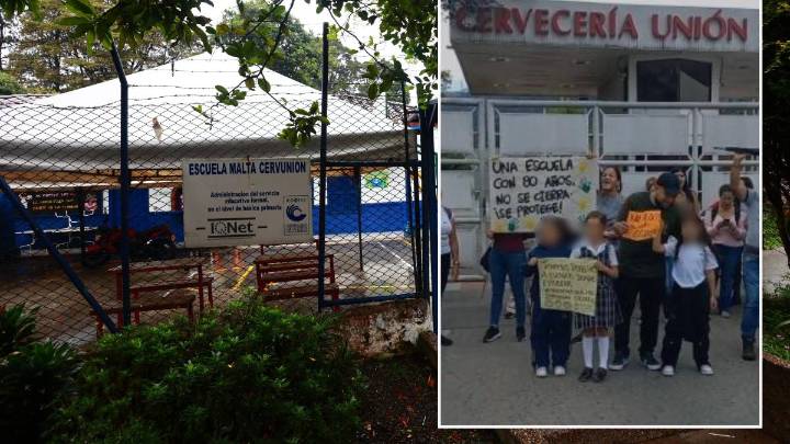 Con plantón, padres y alumnos piden que no cierren dos colegios de Itagüí con 80 años de historia