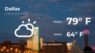 Dallas: pronóstico del tiempo para este lunes 27 de octubre