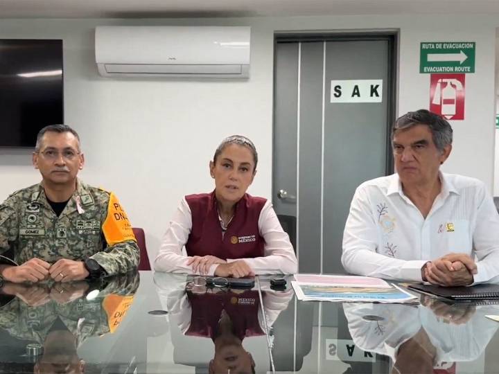 Sheinbaum supervisa niveles del Río Pánuco en Tamaulipas