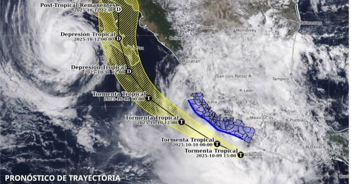 Tormenta tropical Raymond provocará lluvias “extraordinarias” en gran parte de México, alerta SMN