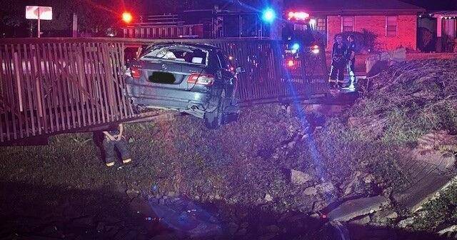 Driver in custody after fiery crash into Wichita pedestrian bridge