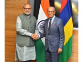 VP Radhakrishnan holds talks with Mauritius PM in Seychelles