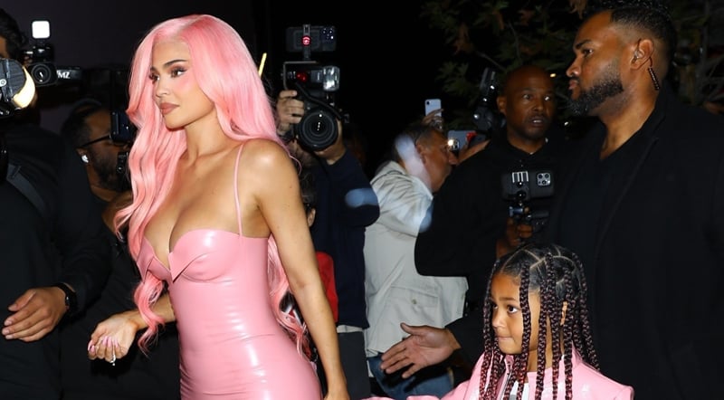 Kylie Jenner Wears Pink Latex Dress, Matches with Daughter Stormi at Kylie Cosmetics 10th Anniversary Party! | Celebrity Babies, Kylie Jenner, Stormi Webster | Celebrity News and Gossip | Entertainmen