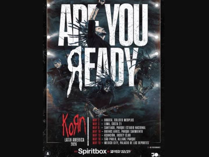 Korn confirma gira por Latinoamérica y concierto en CDMX en 2026