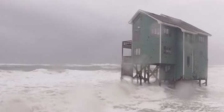 LIVE VIDEO: Watch as Outer Banks home teeters on verge of collapse in North Carolina