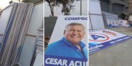 Hallan ‘fábrica de banners’ de propaganda de César Acuña en local municipal de Santa Anita