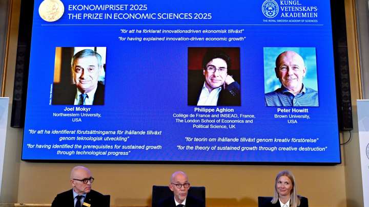 Nobel Prize in Economics awarded to Joel Mokyr, Philippe Aghion and Peter Howitt