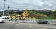 Una mujer resulta lesionada en choque de carro y moto en vía que comunica con la Panamericana, de Manizales