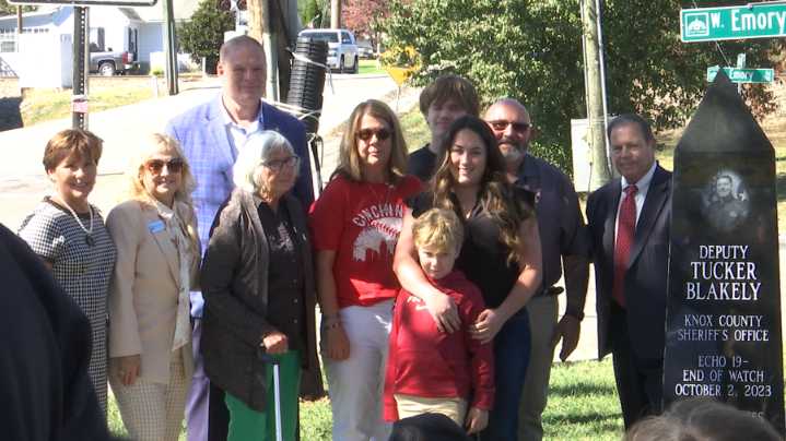 'He won't be forgotten' Memorial honoring fallen Knox County Deputy Tucker Blakely unveiled