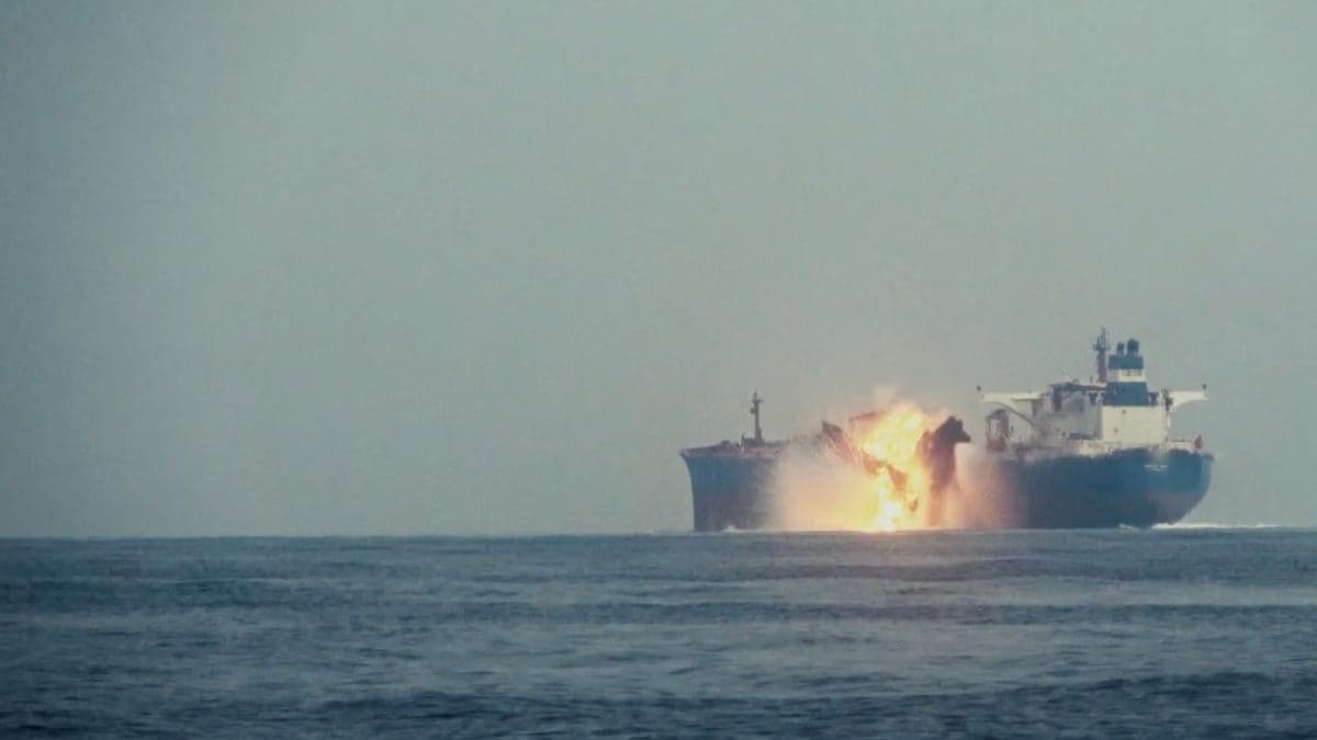Ship Ablaze After Being Struck Off The Coast Of Yemen In Gulf Of Aden, Says British military