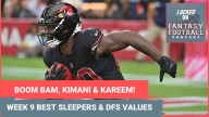 Bam Knight, Kimani Vidal, Kareem Hunt, Colston Loveland & more: BEST Week 9 fantasy SLEEPERS & DFS LINEUP PICKS