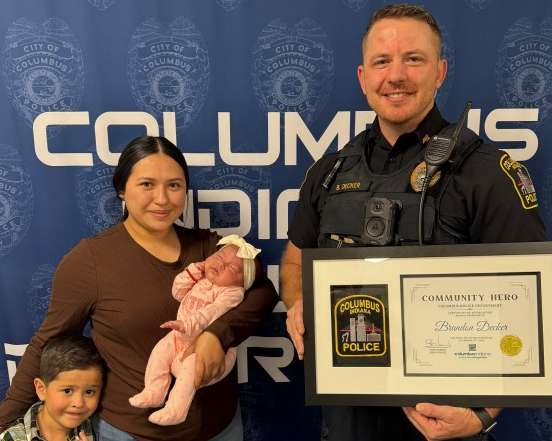 Columbus police sergeant honored for saving baby’s life