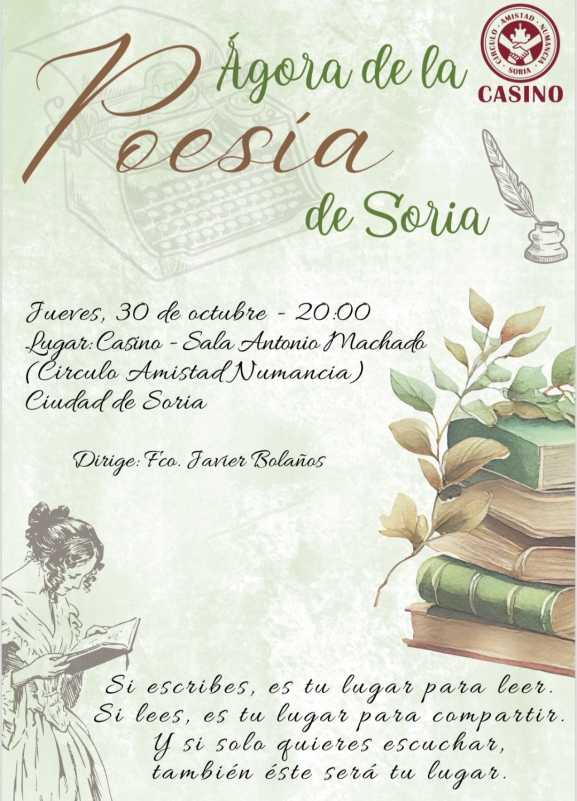 Nace en Soria una cita mensual para escribir, leer o escuchar poesía
