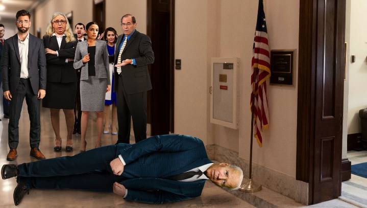 Business At The Capitol Grinds To A Halt After Biden Falls And Blocks Hallway