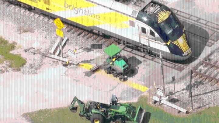 Person hospitalized after Brightline train hits vehicle in NE Miami
