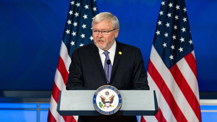 Albanese rules out cutting Kevin Rudd’s US posting short amid doubt Trump forgave his controversial comments
