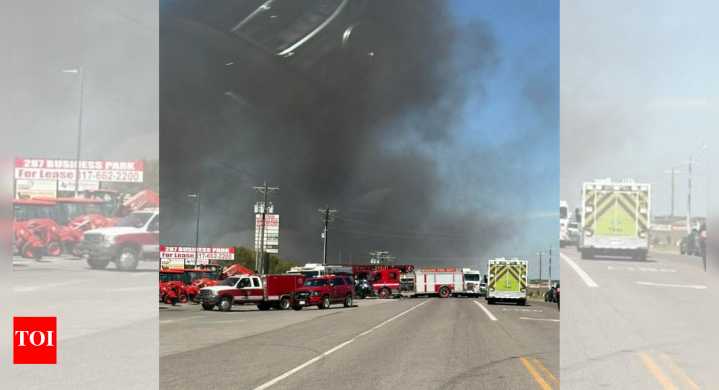 Texas plane crash: Massive fire erupts after multiple trucks hit near Hicks Airfield in Fort Worth; 2 dead
