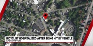 Cyclist hospitalized after being hit by car