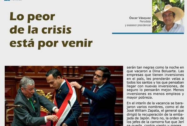 OPINIÓN: LO PEOR DE LA CRISIS ESTÁ POR VENIR