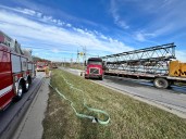 Semitrailer jackknifes in northeast Lincoln, spills at least 100 gallons of diesel fuel