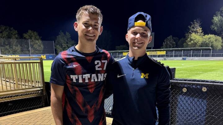 As UM, Detroit Mercy meet on pitch, twins turn focus to soccer, not cancer