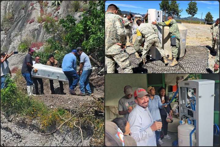 Instalan 26 plantas potabilizadoras manuales y solares en comunidades afectadas de Hidalgo