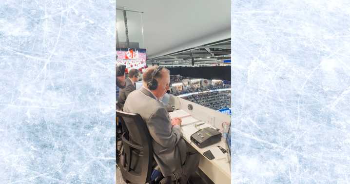 Watch John Kelly's reaction as Blues their honor former broadcaster