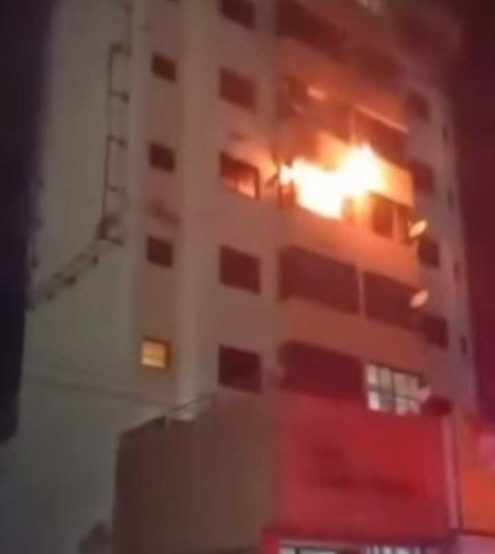 Incendio en edificio en Porlamar