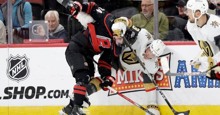 Eichel's 2 late goals help Vegas Golden Knights beat Carolina Hurricanes 6