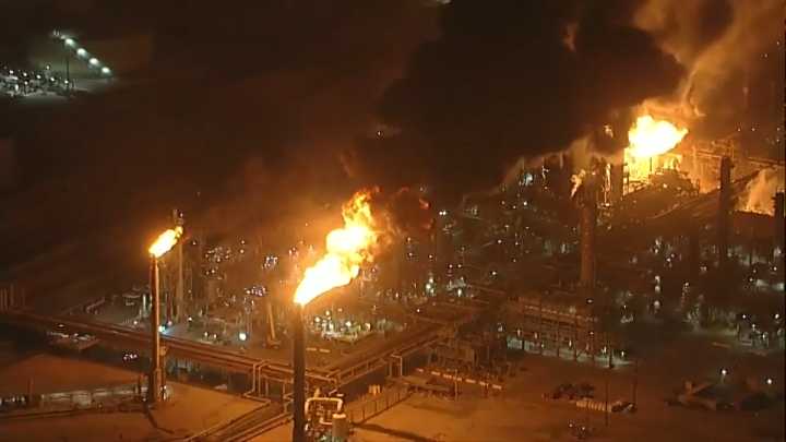 Massive fire breaks out at Chevron refinery near Los Angeles