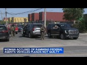 Woman shot by feds in alleged car ramming pleads not guilty