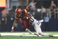 QB Jayden Daniels hurts hamstring in Commanders’ decisive loss to Cowboys