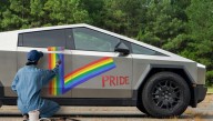 Liberal Tesla Owners Paint Rainbow Colors On Car Doors In Hopes Violent Mobs Will Pass By