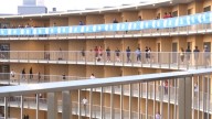 Thousands of people race to the top of the iconic ‘Vortex’ building in Switzerland