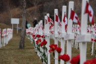 Calgarians honour fallen veterans in 16th Annual Field of Crosses setup