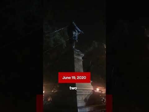 Trump Brings Back Confederate Statue Toppled During 2020 BLM Movement #shorts