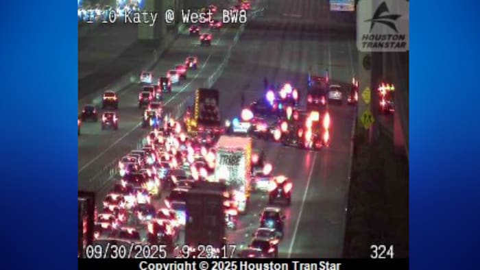 Westbound lanes of Katy Freeway shut down at Beltway 8 after pedestrian struck and killed