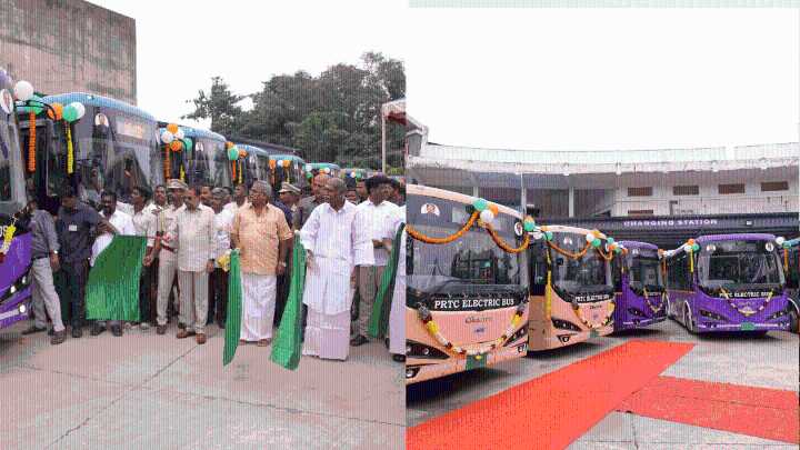 Puducherry CM Thiru N Rangasamy flags off 25 new Olectra electric buses, marks significant step towards sustainable transport