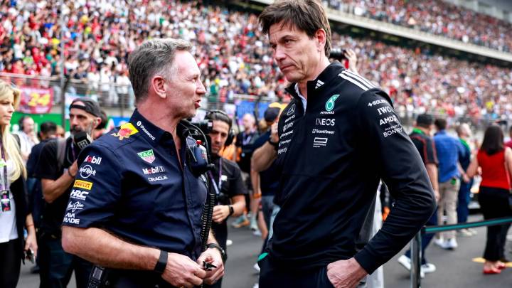 El 'palo' cariñoso de Toto Wolff Christian Horner en la F1: "Se le echa de menos... necesitamos un villano"