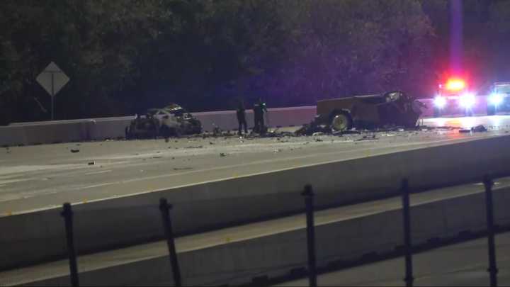 Katy Freeway wrong-way driver dead after crash with Cybertruck, vehicle catching fire