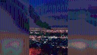 A panorama of Los Angeles at LAX has...a burning building in it? 