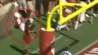 College football star carted off field after sickening collision with end zone wall as fans send prayers