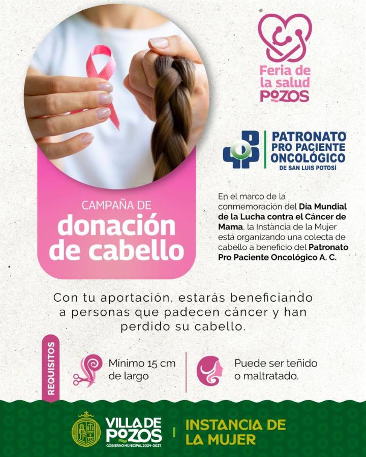 VILLA DE POZOS SE UNE A LA LUCHA CONTRA EL CÁNCER DE MAMA CON COLECTA DE CABELLO