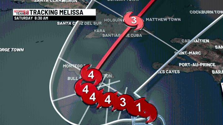 A fall chill but dry right through midweek! Tracking Major Hurricane Melissa as she eyes Jamacia