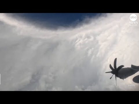 U.S. Air Force "Hurricane Hunters" fly into Melissa's eye