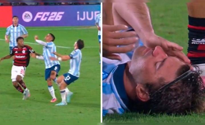 Marcos Rojo fracturó a su propio compañero en Racing tras propinarle durísimo codazo al rostro