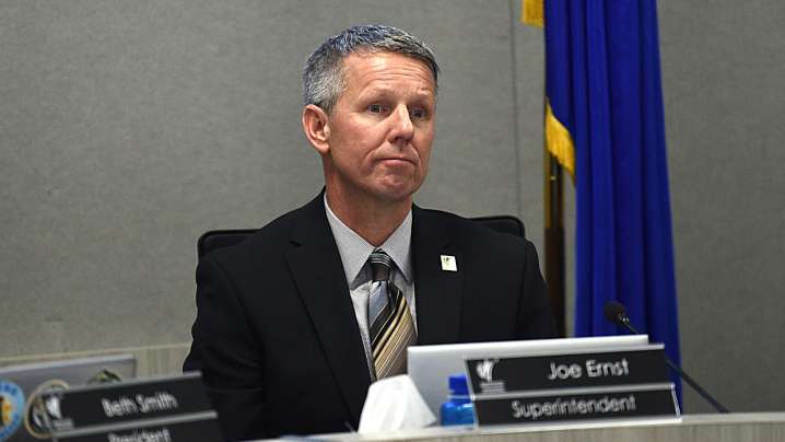 Two standing ovations for Superintendent Joe Ernst during first review