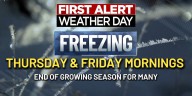 First Alert Weather Days issued: Frost & freeze conditions to impact farmers